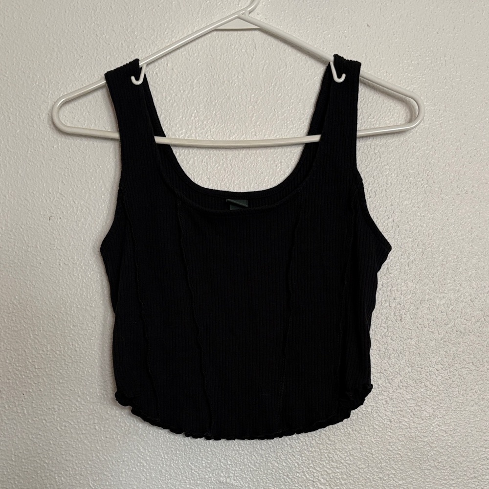 Black Ribbed Women's Tank Top